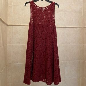 Free People maroon lace dress